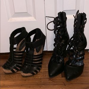 BUNDLE Black High Heels BCBG and Hot Tomato
